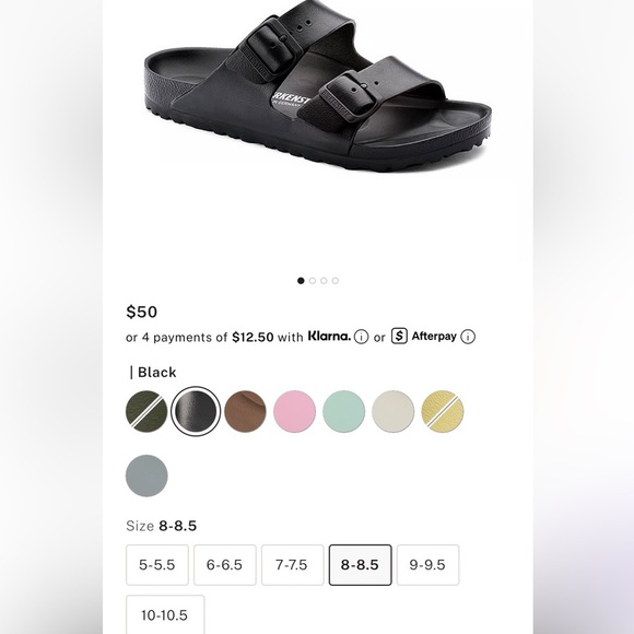 New NIB Birkenstock Arizona Eva sandals black 8-8.5 or 39 - Picture 4 of 7